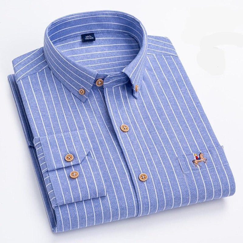 Camisas Masculinas Oxford de Algodão