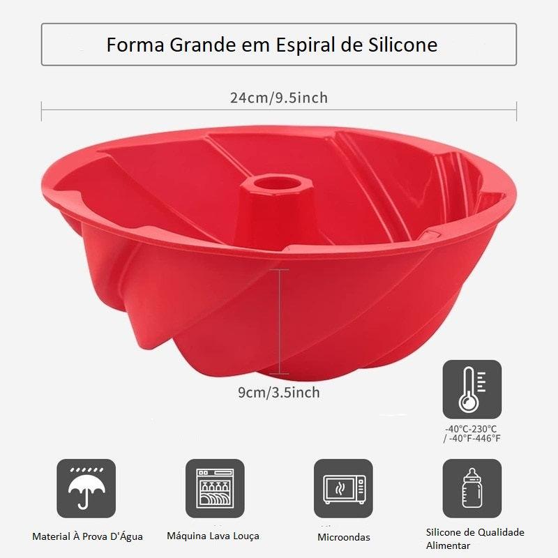 Assadeira de Silicone Molde de Bolo Antiaderente Design em Espiral