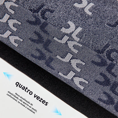 Conjunto Feminino de Roupas para Yoga - Seamless, Cintura Alta, Estampa Minimalista