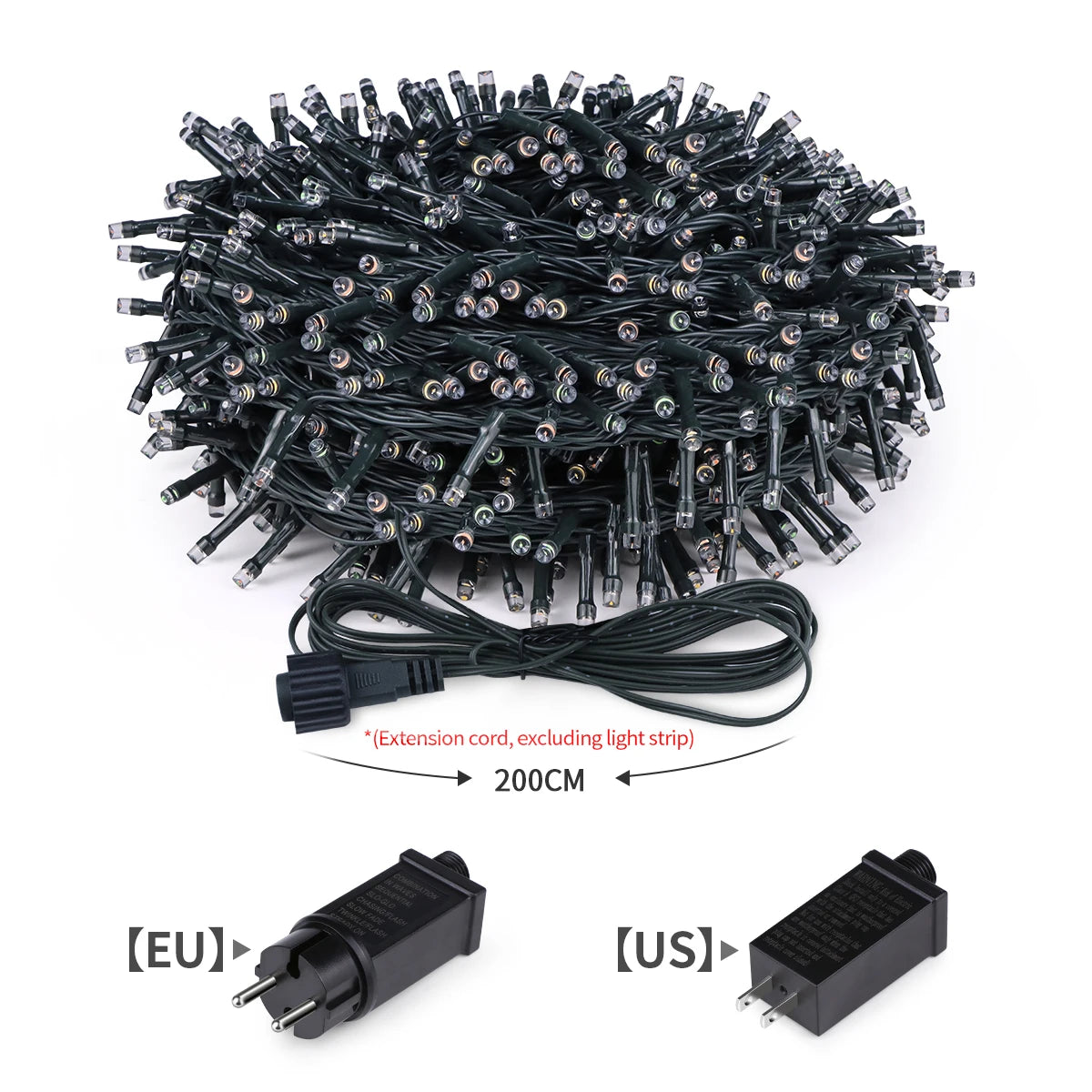 Cordão de Luzes LED para Decoração Externa - De 10m a 100m, à Prova d'Água, Ideal para Festas e Natal