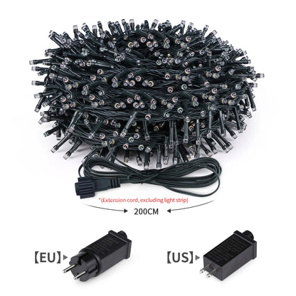 Cordão de Luzes LED para Decoração Externa - De 10m a 100m, à Prova d'Água, Ideal para Festas e Natal