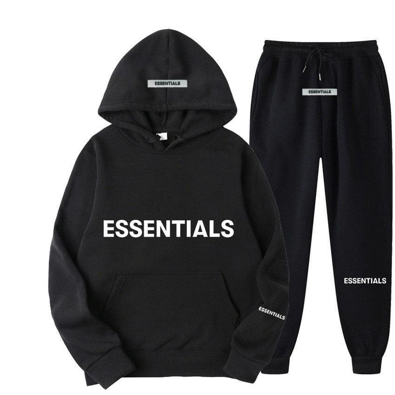 Conjunto de Moletom com Capuz Essentials: Conforto Refletivo em Estilo Unissex