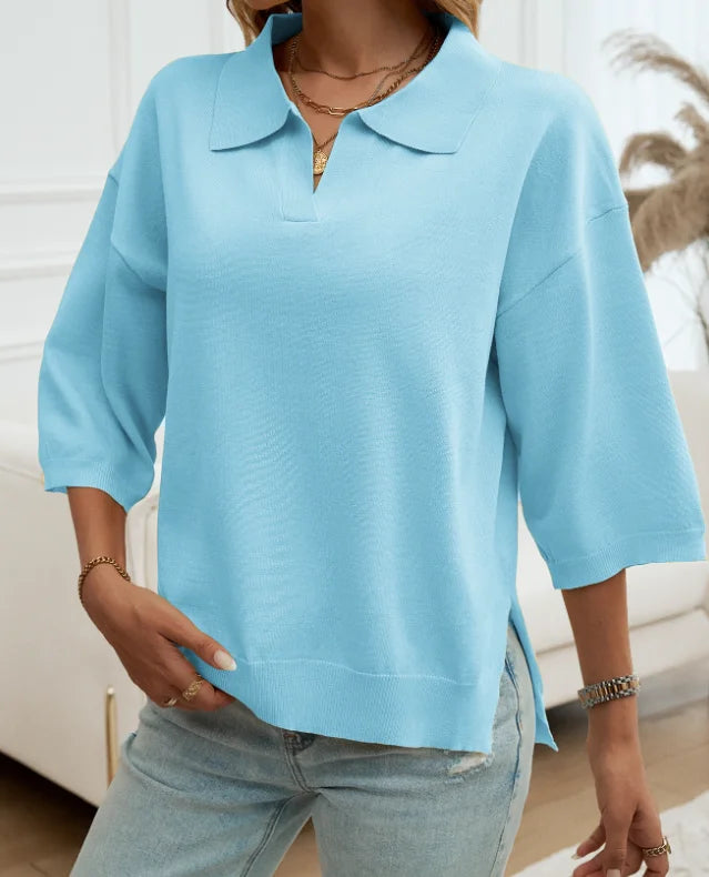 Camisa Polo de Lã Casual