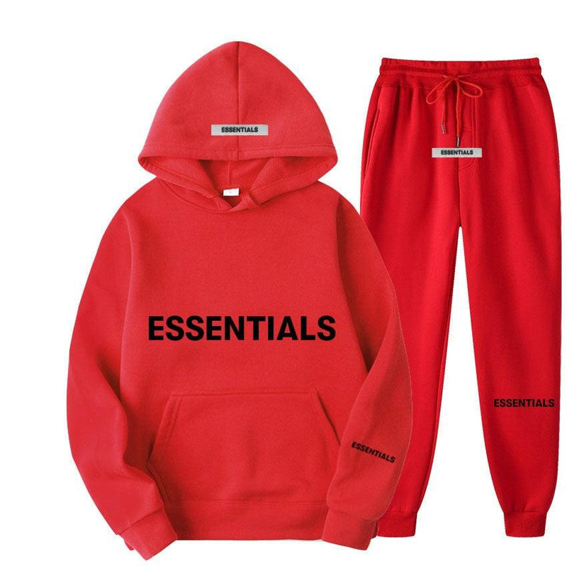 Conjunto de Moletom com Capuz Essentials: Conforto Refletivo em Estilo Unissex