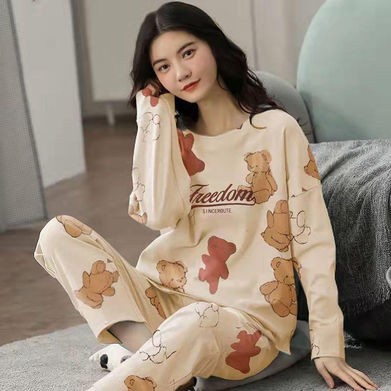 Novo Pijama Feminino de Outono e Inverno: Manga Longa para Conforto e Estilo na Estação Mais Fria