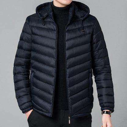 Jaqueta de Inverno Masculina Parka Acolchoada com Capuz e Zíper: Estilo e Conforto para Dias Gelados - Loja Universo 4V