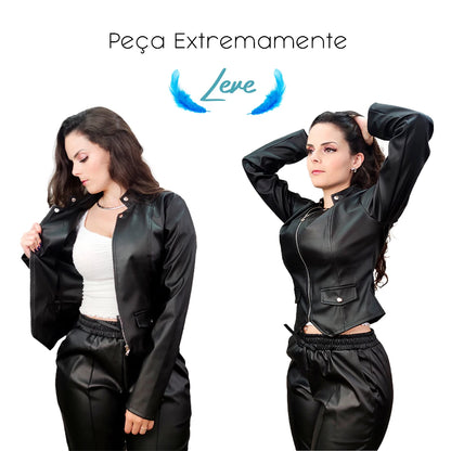 Jaqueta Feminina Plus Size em Courino – Estilo, Elegância e Caimento que Valoriza