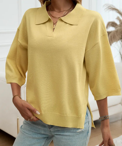 Camisa Polo de Lã Casual