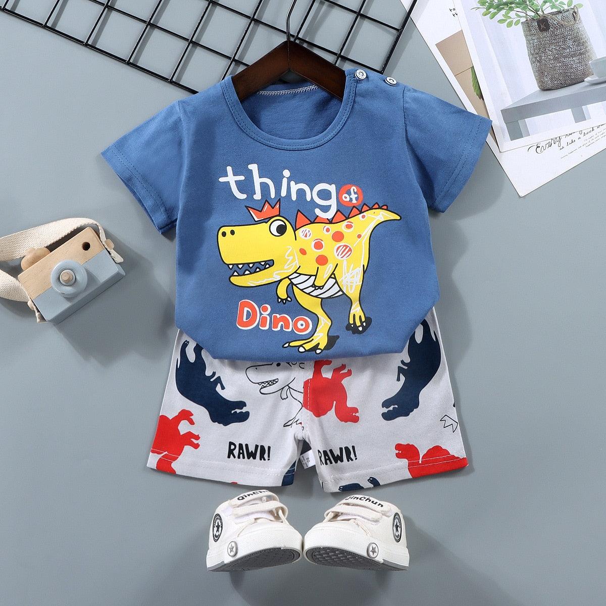 Novo Conjunto de Roupas Infantis Desenho Animado: T-shirt e Calças para Meninos e Meninas - Conforto e Estilo para os Bebês - Loja Universo 4V