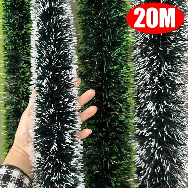 Guirlanda de Fitas Verdes de Natal - Decoração DIY para Árvores e Festas