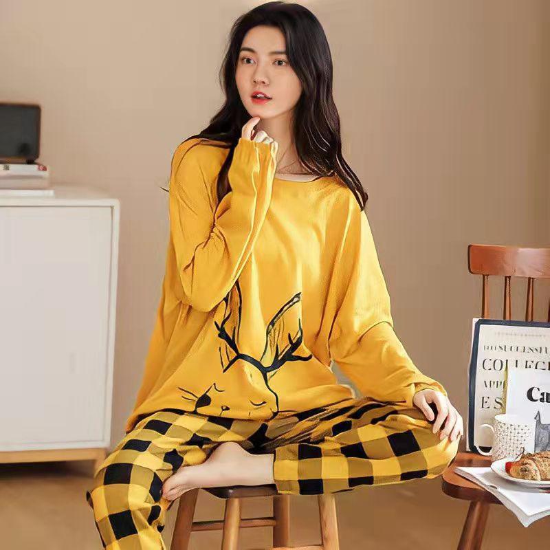 Novo Pijama Feminino de Outono e Inverno: Manga Longa para Conforto e Estilo na Estação Mais Fria - Loja Universo 4V