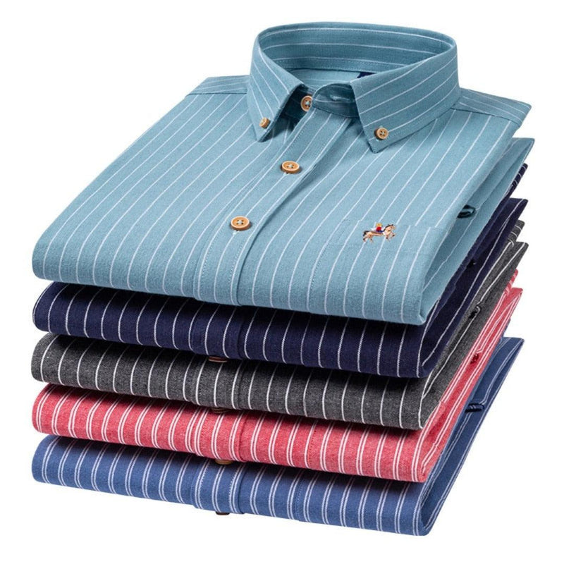 Camisas Masculinas Oxford de Algodão