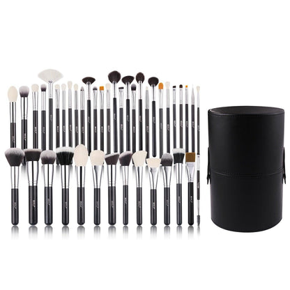 Conjunto de Pincéis de Maquiagem BEILI Preto: Profissionalismo com Cerdas Naturais de Cabra - Loja Universo 4V