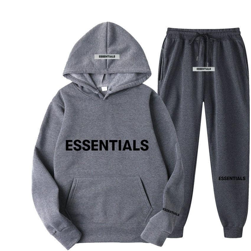 Conjunto de Moletom com Capuz Essentials: Conforto Refletivo em Estilo Unissex - Loja Universo 4V