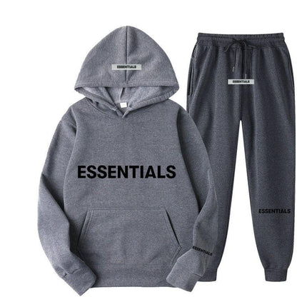 Conjunto de Moletom com Capuz Essentials: Conforto Refletivo em Estilo Unissex - Loja Universo 4V