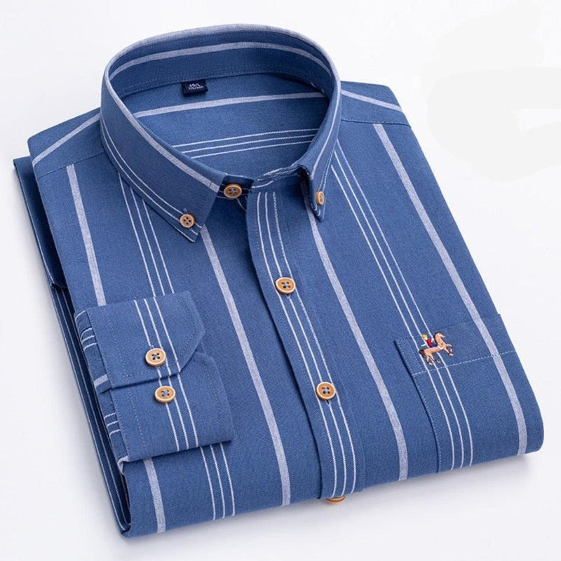 Camisas Masculinas Oxford de Algodão