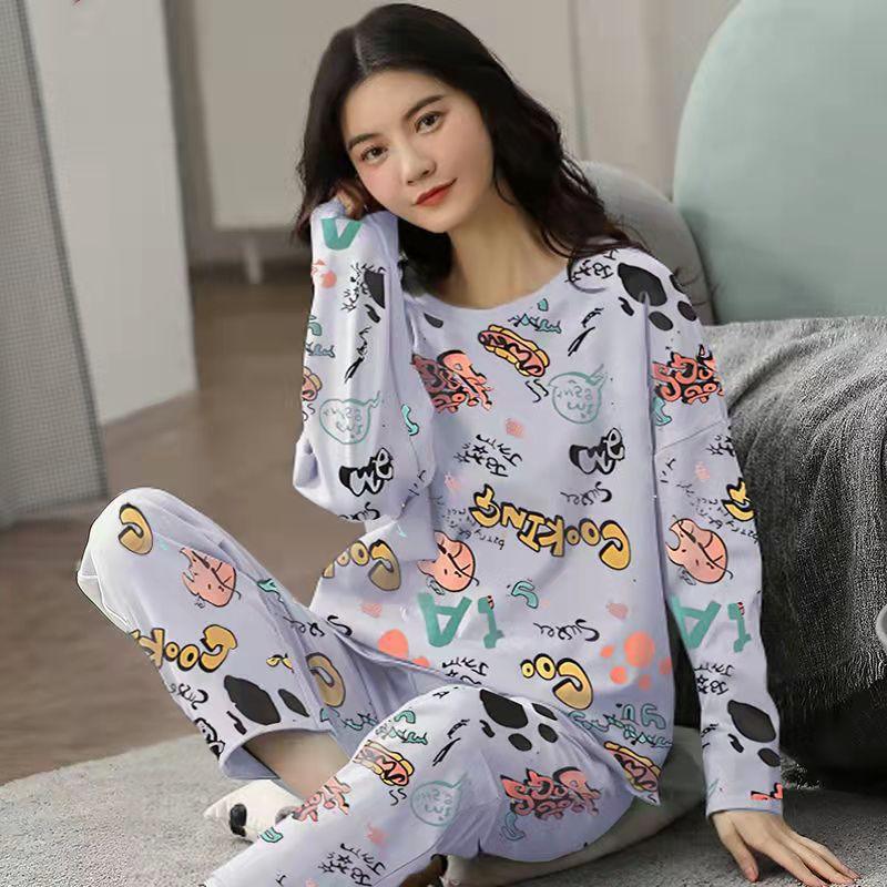 Novo Pijama Feminino de Outono e Inverno: Manga Longa para Conforto e Estilo na Estação Mais Fria