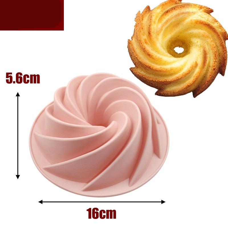 Assadeira de Silicone Molde de Bolo Antiaderente Design em Espiral