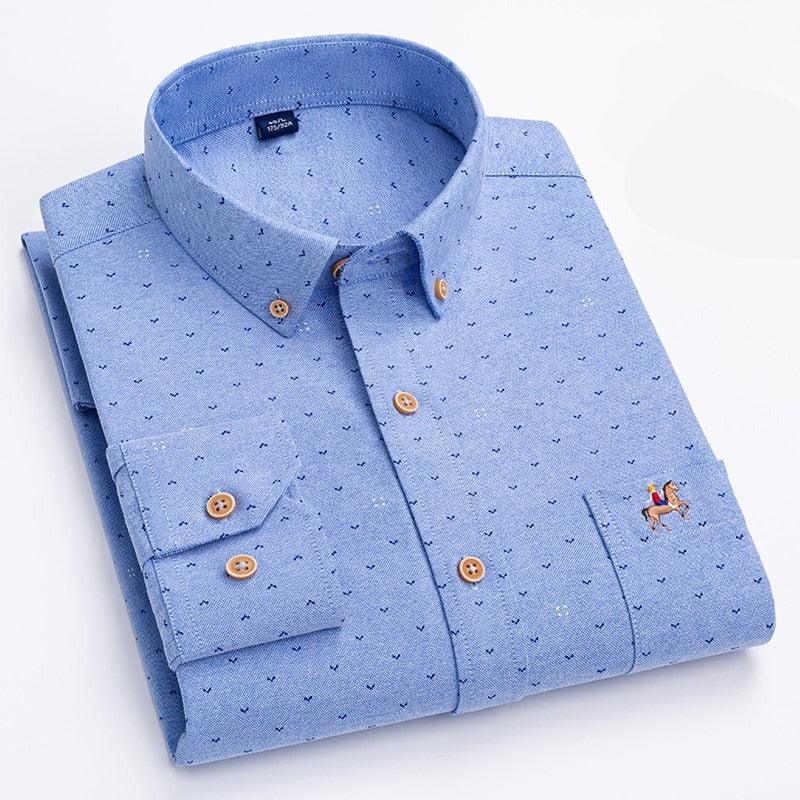 Camisas Masculinas Oxford de Algodão