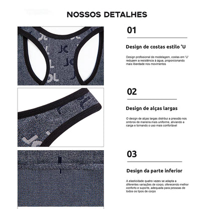 Conjunto Feminino de Roupas para Yoga - Seamless, Cintura Alta, Estampa Minimalista