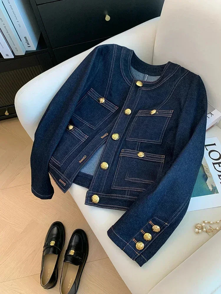 Jaqueta Feminina Jeans – Estilo Clássico com Toque Coreano e Caimento Solto