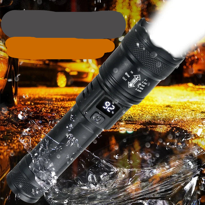 Lanterna Tática LED 2000LM Recarregável com Display