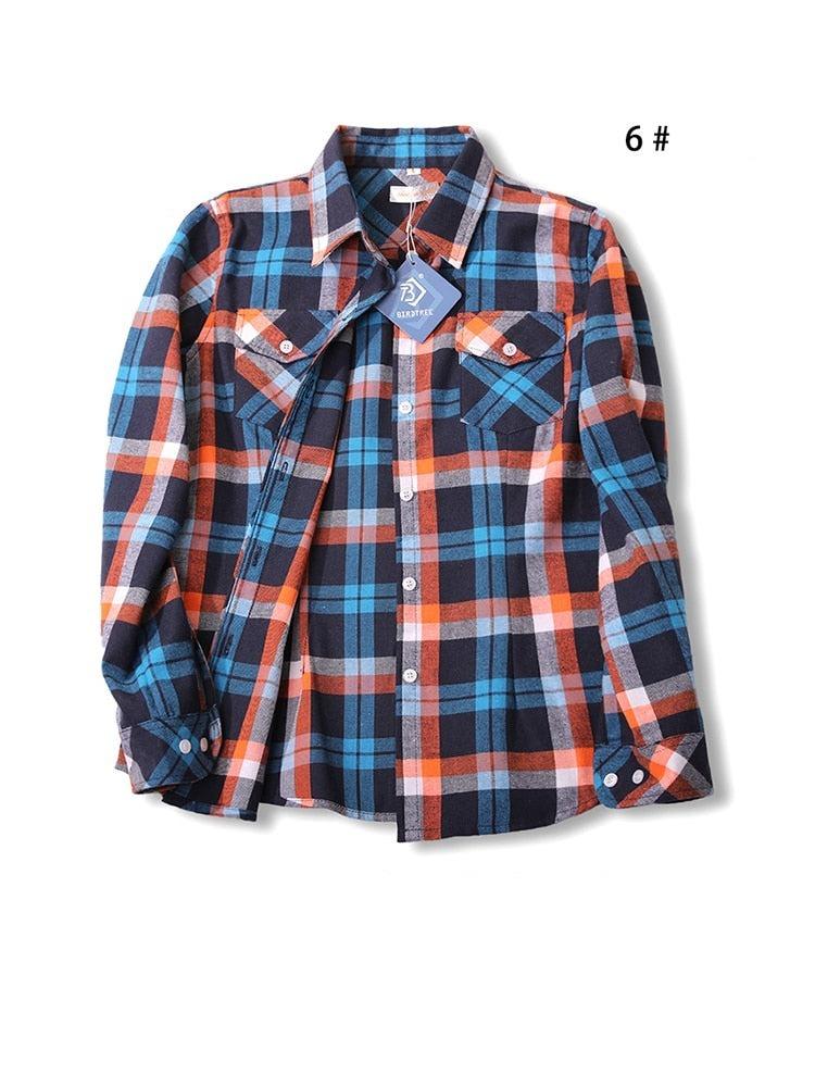 Camisas Femininas Xadrez de Mangas Compridas: Estilo Casual em Alta - Loja Universo 4V