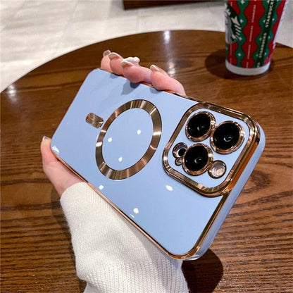 Capa de Telefone Magnética com Armação Quadrada: Proteção Completa para iPhone 11/12/13/14 Plus - Loja Universo 4V