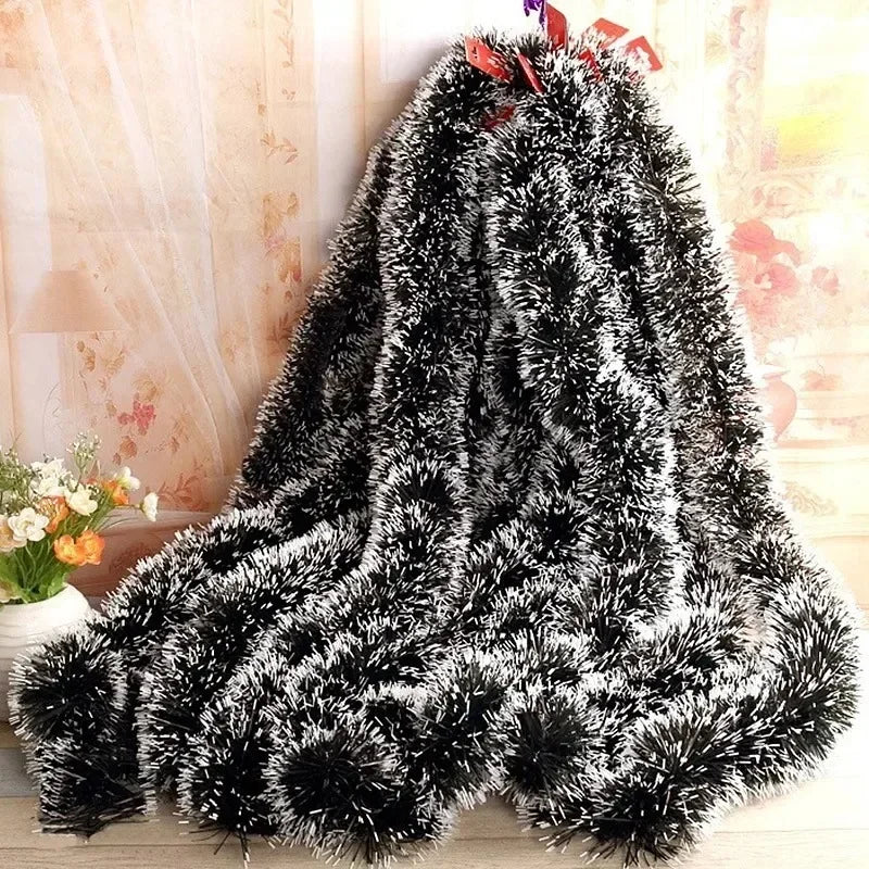 Guirlanda de Fitas Verdes de Natal - Decoração DIY para Árvores e Festas