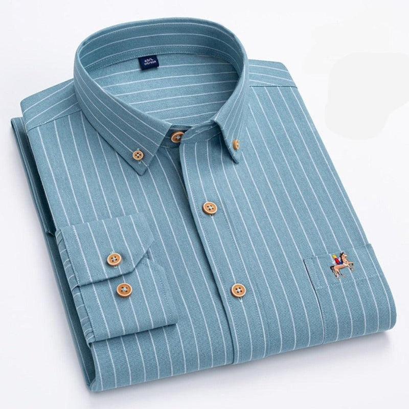 Camisas Masculinas Oxford de Algodão