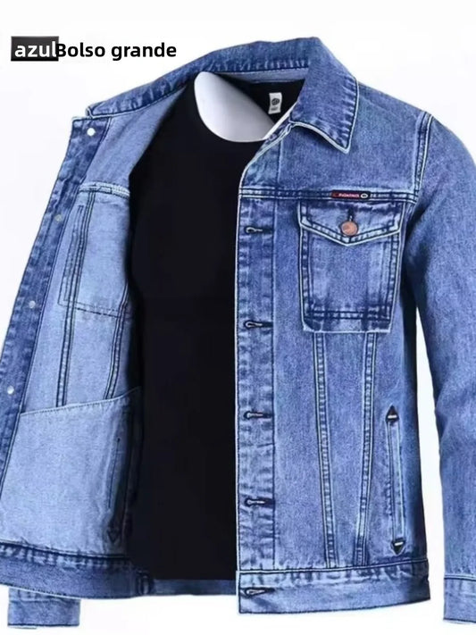 Jaqueta masculina moderna e casual em jeans - Loja Universo 4V