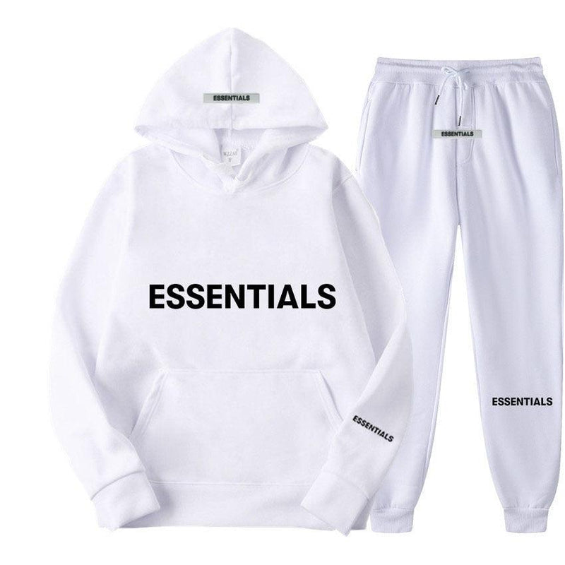 Conjunto de Moletom com Capuz Essentials: Conforto Refletivo em Estilo Unissex