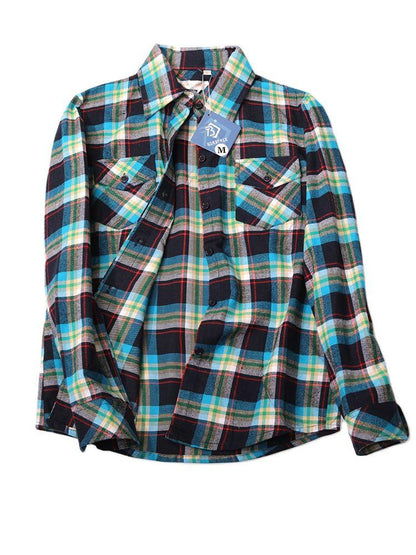 Camisas Femininas Xadrez de Mangas Compridas: Estilo Casual em Alta - Loja Universo 4V