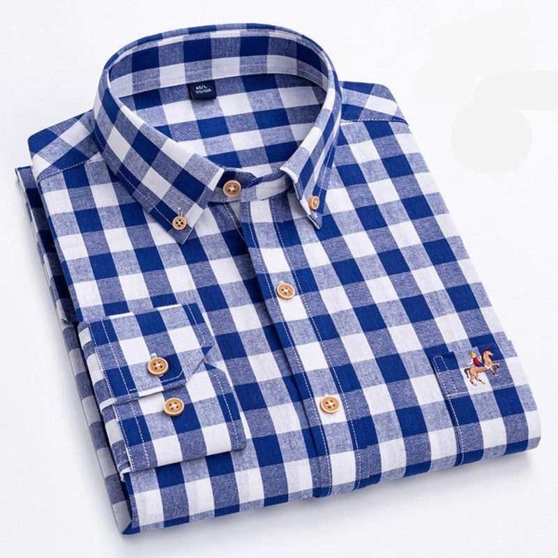 Camisas Masculinas Oxford de Algodão