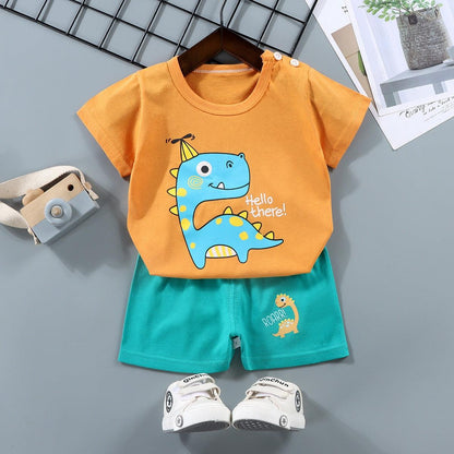Novo Conjunto de Roupas Infantis Desenho Animado: T-shirt e Calças para Meninos e Meninas - Conforto e Estilo para os Bebês - Loja Universo 4V