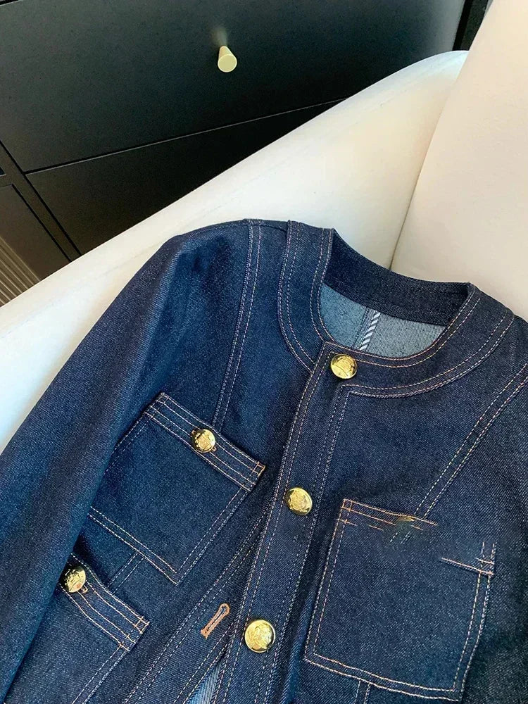Jaqueta Feminina Jeans – Estilo Clássico com Toque Coreano e Caimento Solto
