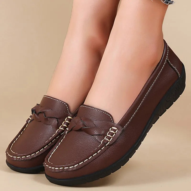 Mocassim Feminino de Couro Legítimo