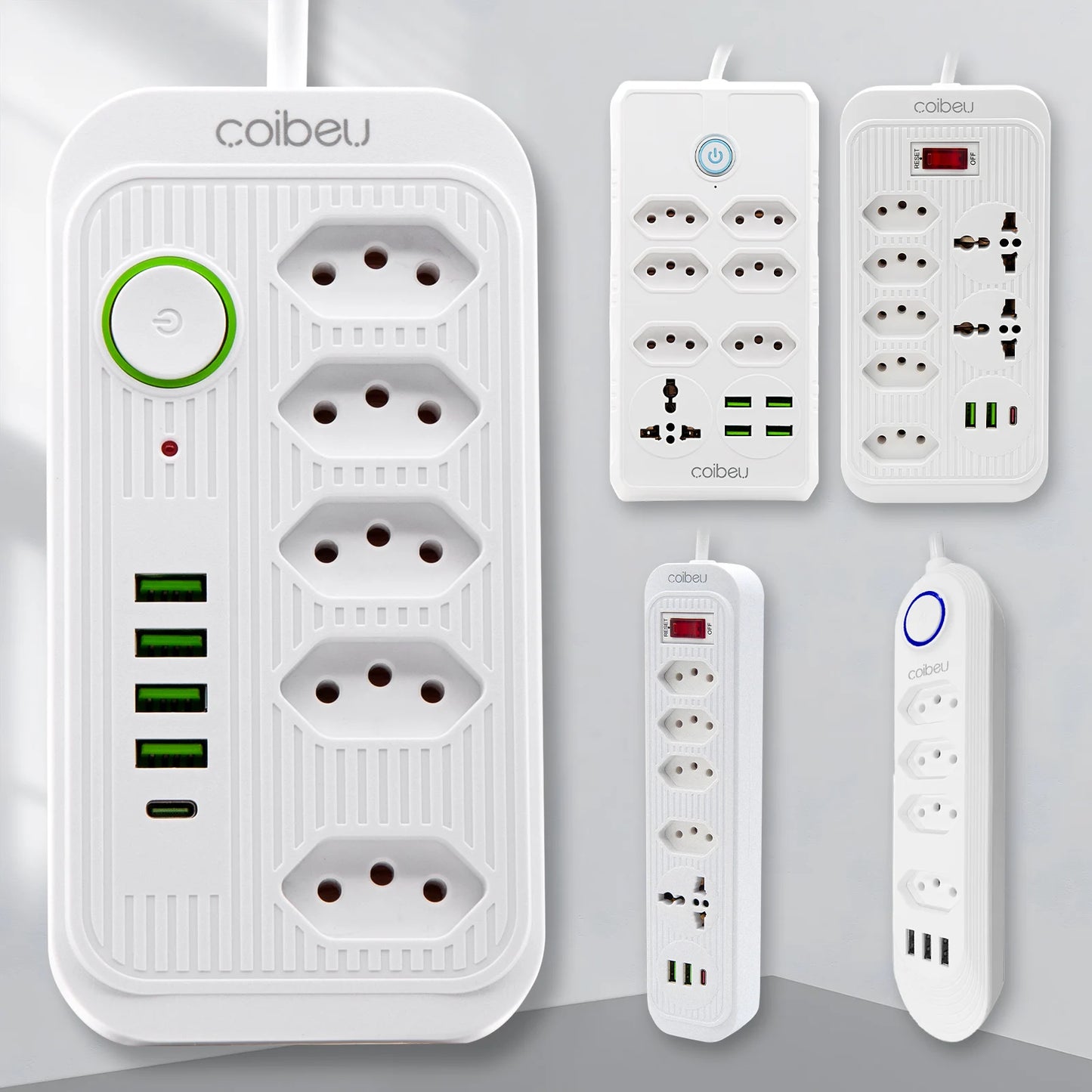 Extensão Elétrica com Entradas USB – Filtro de Linha 10A Bivolt 100-220V