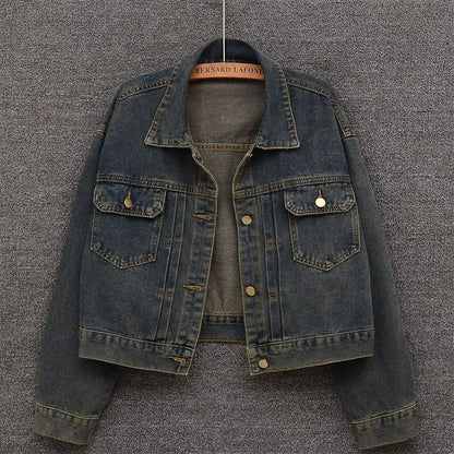 Jaqueta Feminina Jeans – Estilo Clássico com Toque Coreano e Caimento Solto