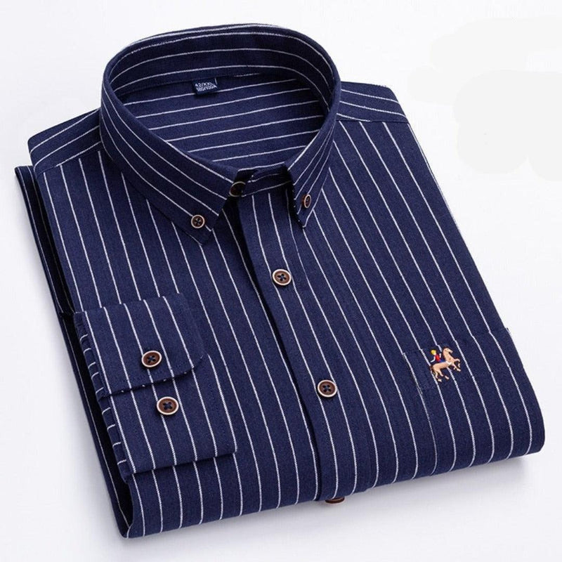 Camisas Masculinas Oxford de Algodão