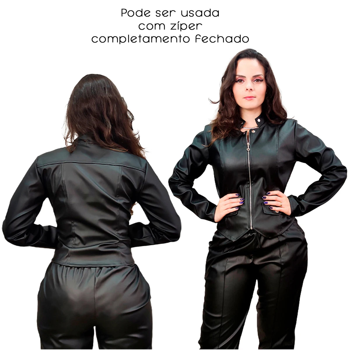 Jaqueta Feminina Plus Size em Courino – Estilo, Elegância e Caimento que Valoriza