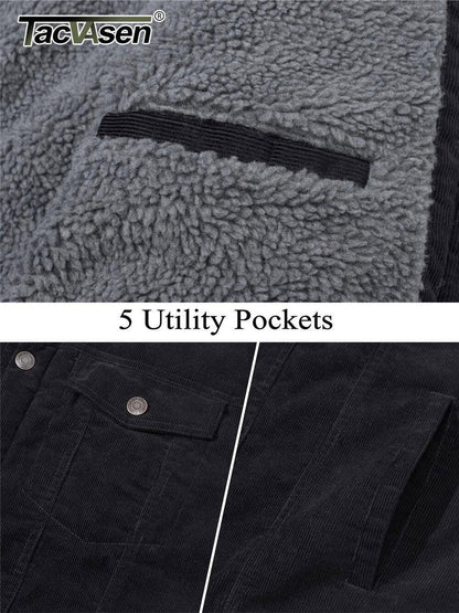 Jaqueta Masculina de Veludo Cotelê Forrada com Lã Sherpa: Estilo e Conforto em Dias Frios - Loja Universo 4V