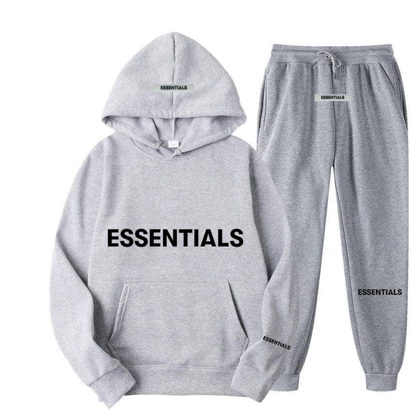 Conjunto de Moletom com Capuz Essentials: Conforto Refletivo em Estilo Unissex