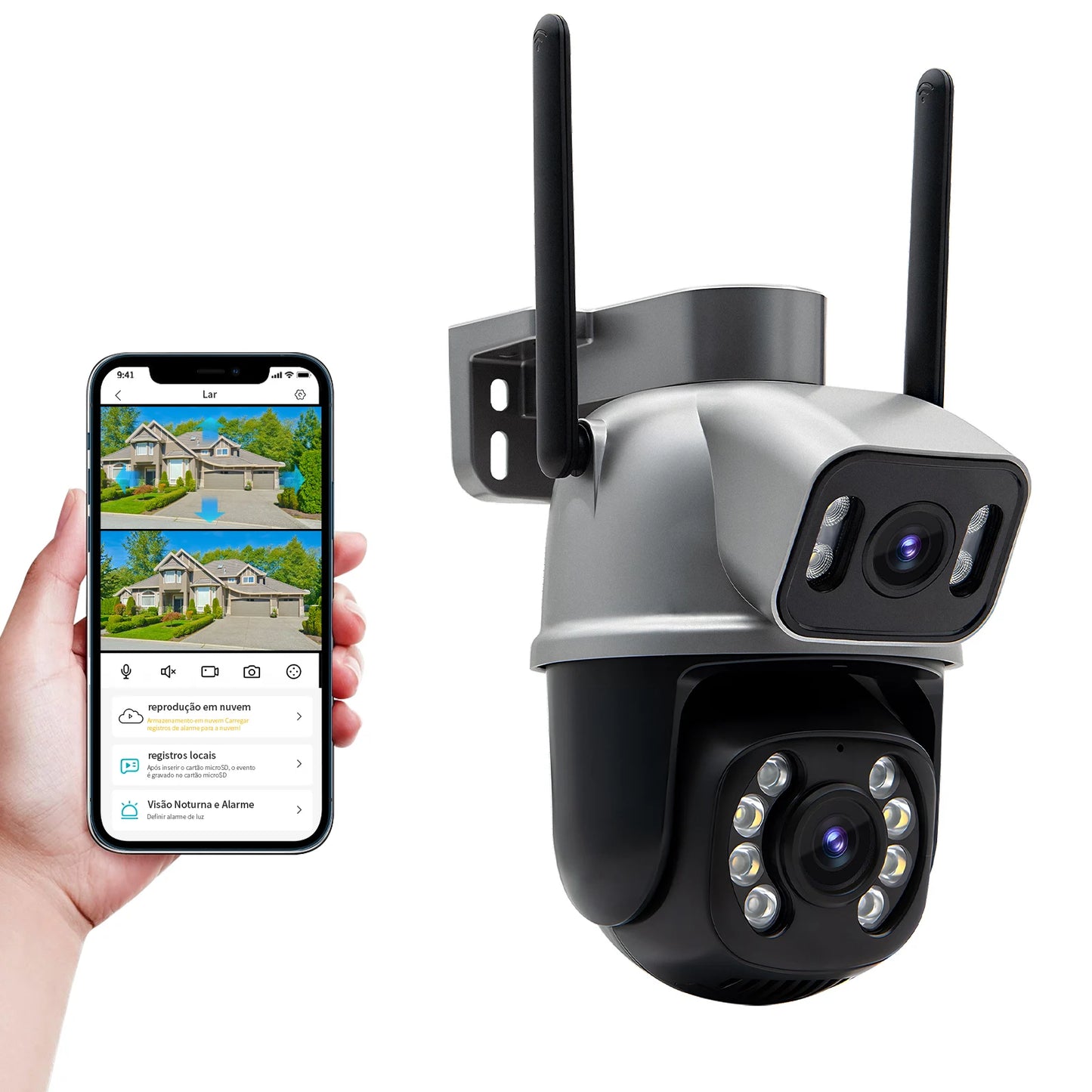 Câmera de Segurança Wi-Fi ICSee 4K Ultra HD – Monitoramento Externo à Prova d’Água