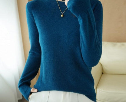 Camisola Feminina de Inverno com Decote em O: Pulôver Quente e Casual - Loja Universo 4V