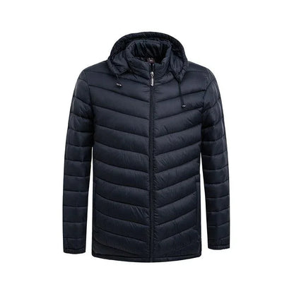 Jaqueta de Inverno Masculina Parka Acolchoada com Capuz e Zíper: Estilo e Conforto para Dias Gelados - Loja Universo 4V