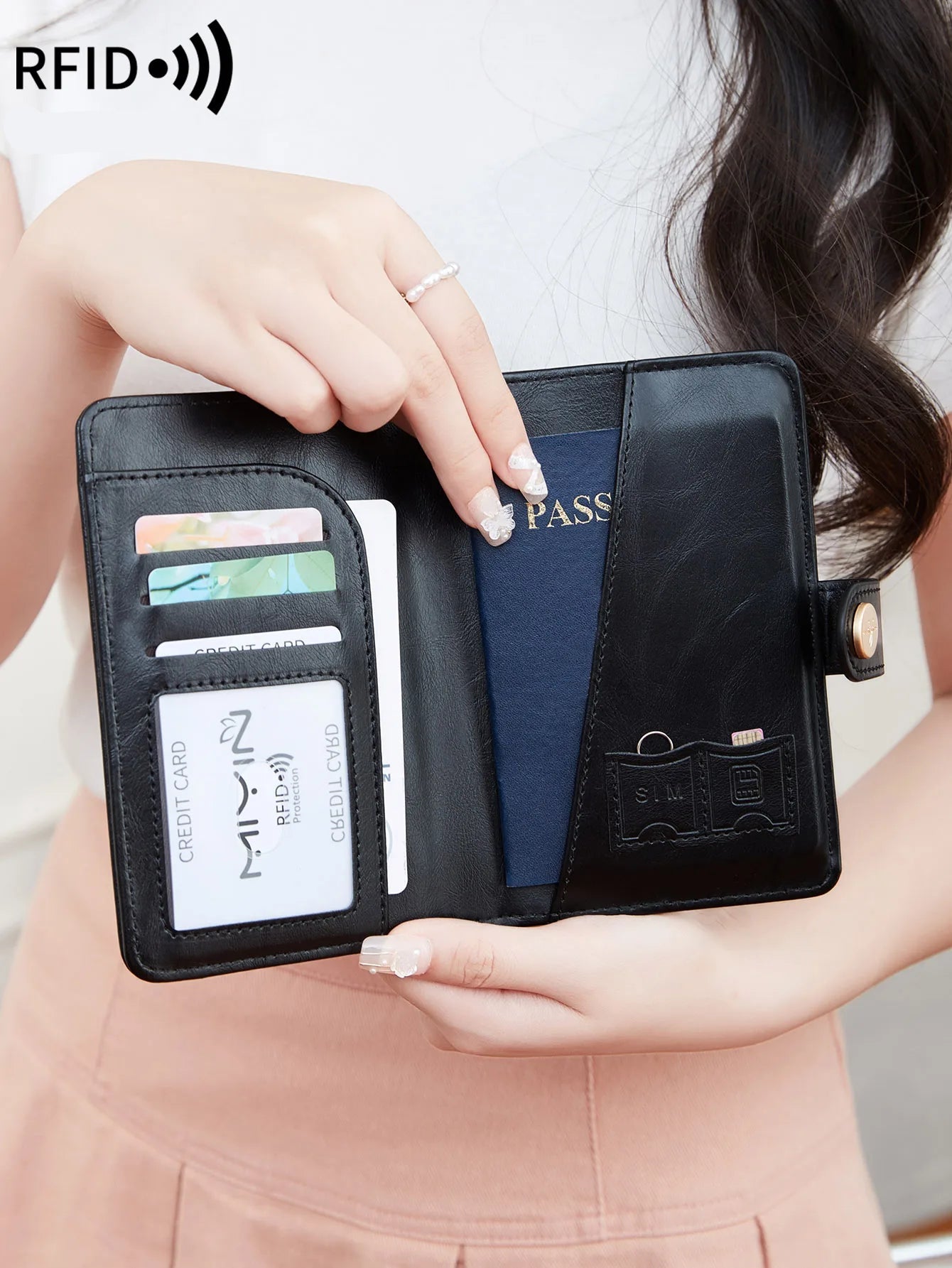 Porta-Passaporte RFID Minimalista em Couro PU - Loja Universo 4V