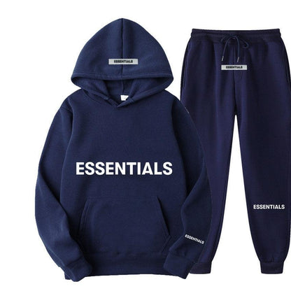 Conjunto de Moletom com Capuz Essentials: Conforto Refletivo em Estilo Unissex - Loja Universo 4V