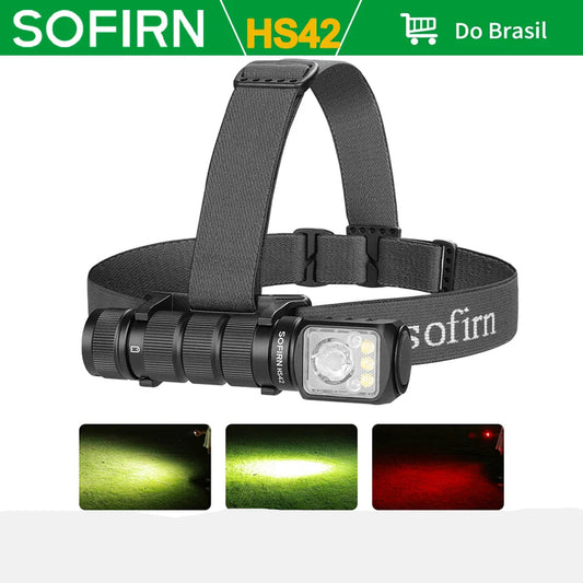 Farol Recarregável SOFIRN HS42 2100lm com Luz Vermelha e USB-C