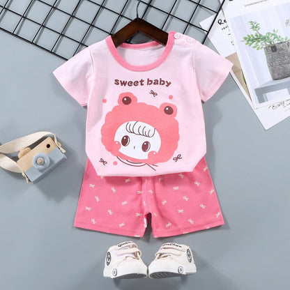 Novo Conjunto de Roupas Infantis Desenho Animado: T-shirt e Calças para Meninos e Meninas - Conforto e Estilo para os Bebês - Loja Universo 4V